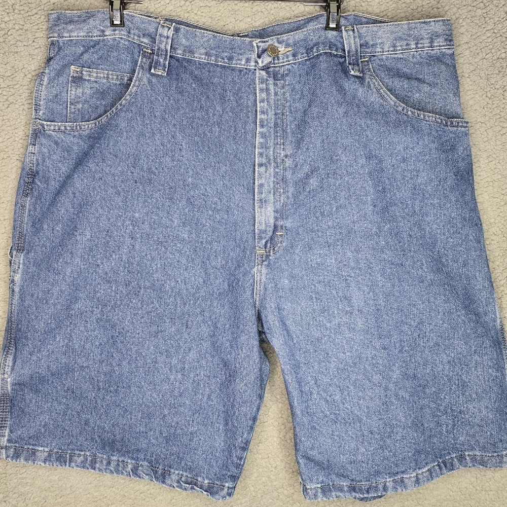 Vintage Wrangler Carpenter Denim Shorts Mens 42 Blue Cotton Casual Relaxed Fit